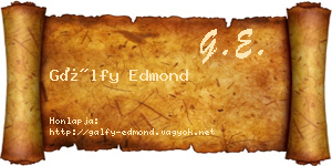 Gálfy Edmond névjegykártya